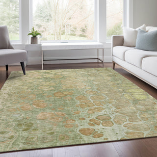 Piper Looms Chantille Abstract ACN1940 Aloe Machine Washable Area Rug Lifestyle Image Feature