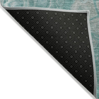 Piper Looms Chantille Abstract ACN1940 Aqua Machine Washable Area Rug Backing Image