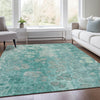 Piper Looms Chantille Abstract ACN1940 Aqua Machine Washable Area Rug Lifestyle Image Feature