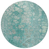 Piper Looms Chantille Abstract ACN1940 Aqua Machine Washable Area Rug Round Main Image