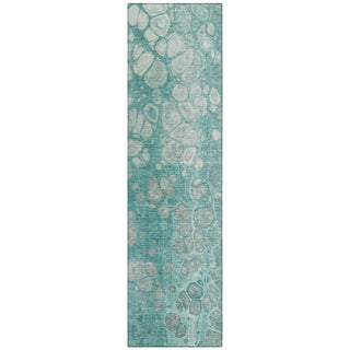 Piper Looms Chantille Abstract ACN1940 Aqua Machine Washable Area Rug Runner Main Image
