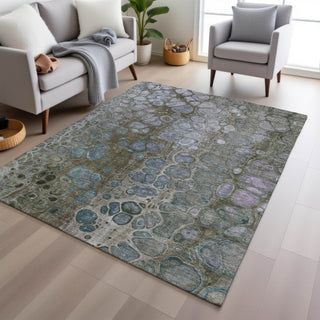 Piper Looms Chantille Abstract ACN1940 Brown Machine Washable Area Rug Lifestyle Image Feature