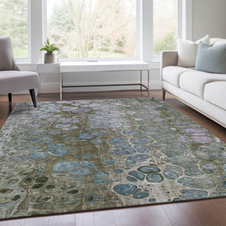 Piper Looms Chantille Abstract ACN1940 Brown Machine Washable Area Rug Lifestyle Image Feature