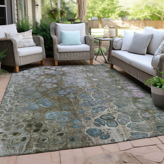 Piper Looms Chantille Abstract ACN1940 Brown Machine Washable Area Rug Outdoor Lifestyle Image Feature