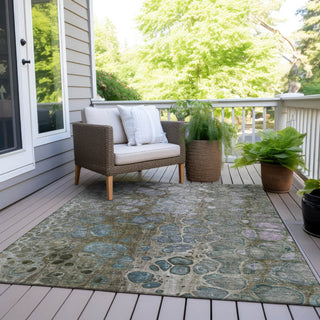 Piper Looms Chantille Abstract ACN1940 Brown Machine Washable Area Rug Outdoor Lifestyle Image Feature