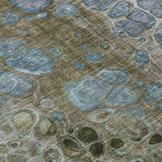 Piper Looms Chantille Abstract ACN1940 Brown Machine Washable Area Rug Swatch Image