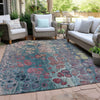 Piper Looms Chantille Abstract ACN1940 Teal Machine Washable Area Rug Outdoor Lifestyle Image Feature