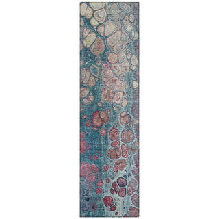 Piper Looms Chantille Abstract ACN1940 Teal Machine Washable Area Rug Runner Main Image
