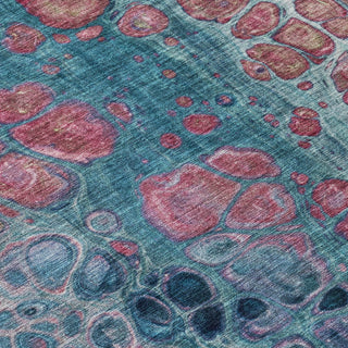 Piper Looms Chantille Abstract ACN1940 Teal Machine Washable Area Rug Swatch Image