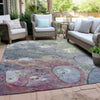 Piper Looms Chantille Abstract ACN1941 Blue Machine Washable Area Rug Outdoor Lifestyle Image Feature