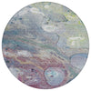 Piper Looms Chantille Abstract ACN1941 Blue Machine Washable Area Rug Round Main Image
