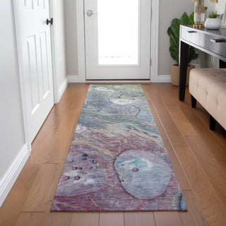 Piper Looms Chantille Abstract ACN1941 Blue Machine Washable Area Rug Runner Lifestyle Image Feature