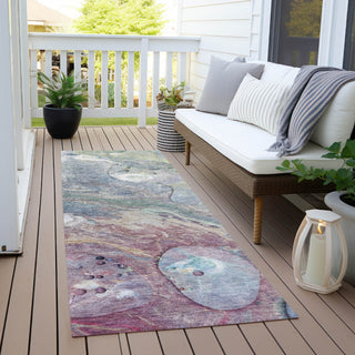 Piper Looms Chantille Abstract ACN1941 Blue Machine Washable Area Rug Runner Outdoor Lifestyle Image Feature