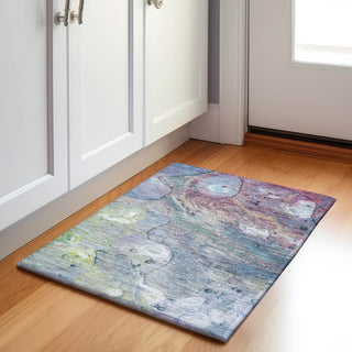 Piper Looms Chantille Abstract ACN1941 Blue Machine Washable Area Rug Scatter Lifestyle Image Feature