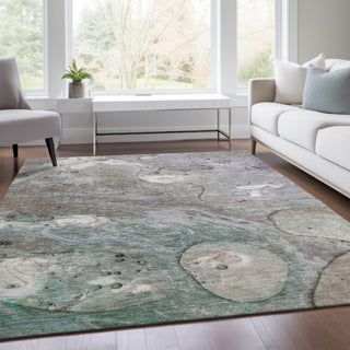 Piper Looms Chantille Abstract ACN1941 Khaki Machine Washable Area Rug Lifestyle Image Feature