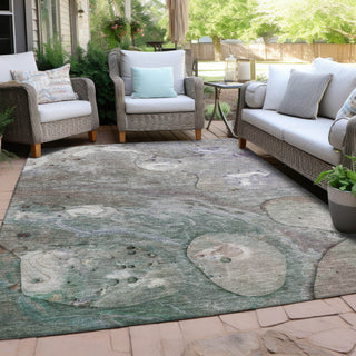 Piper Looms Chantille Abstract ACN1941 Khaki Machine Washable Area Rug Outdoor Lifestyle Image Feature