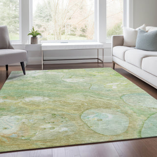 Piper Looms Chantille Abstract ACN1941 Sage Machine Washable Area Rug Lifestyle Image Feature