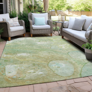 Piper Looms Chantille Abstract ACN1941 Sage Machine Washable Area Rug Outdoor Lifestyle Image Feature