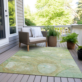 Piper Looms Chantille Abstract ACN1941 Sage Machine Washable Area Rug Outdoor Lifestyle Image Feature