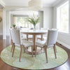 Piper Looms Chantille Abstract ACN1941 Sage Machine Washable Area Rug Round Lifestyle Image Feature