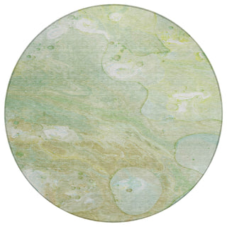 Piper Looms Chantille Abstract ACN1941 Sage Machine Washable Area Rug Round Main Image