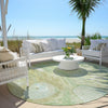 Piper Looms Chantille Abstract ACN1941 Sage Machine Washable Area Rug Round Outdoor Lifestyle Image Feature