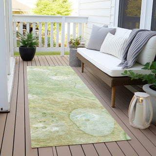 Piper Looms Chantille Abstract ACN1941 Sage Machine Washable Area Rug Runner Outdoor Lifestyle Image Feature