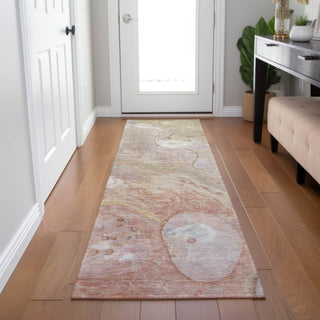 Piper Looms Chantille Abstract ACN1941 Salmon Machine Washable Area Rug Runner Lifestyle Image Feature