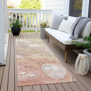 Piper Looms Chantille Abstract ACN1941 Salmon Machine Washable Area Rug Runner Outdoor Lifestyle Image Feature