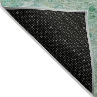 Piper Looms Chantille Abstract ACN1941 Teal Machine Washable Area Rug Backing Image