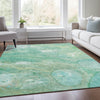 Piper Looms Chantille Abstract ACN1941 Teal Machine Washable Area Rug Lifestyle Image Feature