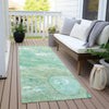 Piper Looms Chantille Abstract ACN1941 Teal Machine Washable Area Rug Runner Outdoor Lifestyle Image Feature