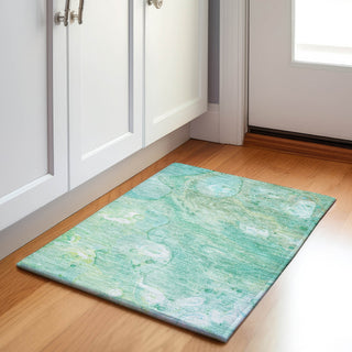 Piper Looms Chantille Abstract ACN1941 Teal Machine Washable Area Rug Scatter Lifestyle Image Feature
