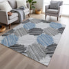 Piper Looms Chantille Geometric ACN1942 Blue Machine Washable Area Rug Lifestyle Image Feature
