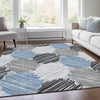 Piper Looms Chantille Geometric ACN1942 Blue Machine Washable Area Rug Lifestyle Image Feature