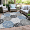Piper Looms Chantille Geometric ACN1942 Blue Machine Washable Area Rug Outdoor Lifestyle Image Feature