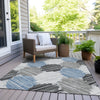 Piper Looms Chantille Geometric ACN1942 Blue Machine Washable Area Rug Outdoor Lifestyle Image Feature