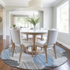 Piper Looms Chantille Geometric ACN1942 Blue Machine Washable Area Rug Round Lifestyle Image Feature