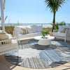 Piper Looms Chantille Geometric ACN1942 Blue Machine Washable Area Rug Round Outdoor Lifestyle Image Feature