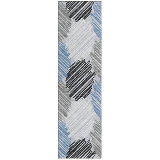 Piper Looms Chantille Geometric ACN1942 Blue Machine Washable Area Rug Runner Main Image