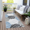 Piper Looms Chantille Geometric ACN1942 Blue Machine Washable Area Rug Runner Outdoor Lifestyle Image Feature