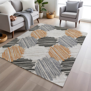 Piper Looms Chantille Geometric ACN1942 Copper Machine Washable Area Rug Lifestyle Image Feature