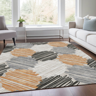 Piper Looms Chantille Geometric ACN1942 Copper Machine Washable Area Rug Lifestyle Image Feature