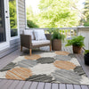 Piper Looms Chantille Geometric ACN1942 Copper Machine Washable Area Rug Outdoor Lifestyle Image Feature