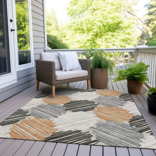 Piper Looms Chantille Geometric ACN1942 Copper Machine Washable Area Rug Outdoor Lifestyle Image Feature
