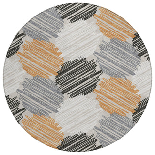Piper Looms Chantille Geometric ACN1942 Copper Machine Washable Area Rug Round Main Image