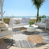 Piper Looms Chantille Geometric ACN1942 Copper Machine Washable Area Rug Round Outdoor Lifestyle Image Feature