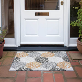 Piper Looms Chantille Geometric ACN1942 Copper Machine Washable Area Rug Scatter Outdoor Lifestyle Image Feature