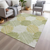 Piper Looms Chantille Geometric ACN1942 Green Machine Washable Area Rug Lifestyle Image Feature