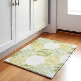 Piper Looms Chantille Geometric ACN1942 Green Machine Washable Area Rug Scatter Lifestyle Image Feature